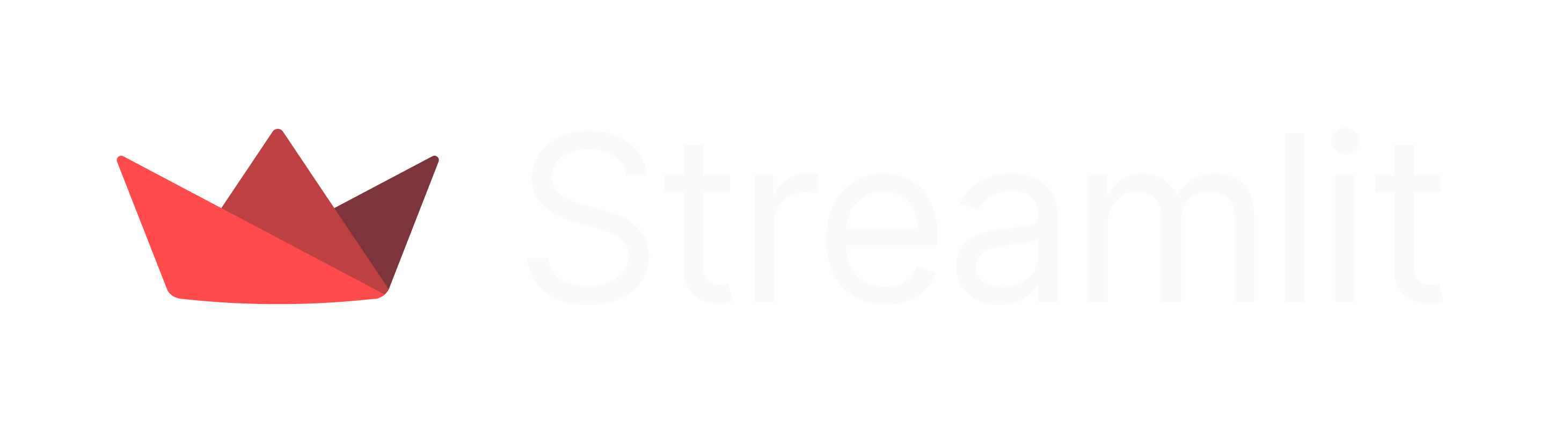 Streamlit horizontal logo on dark background