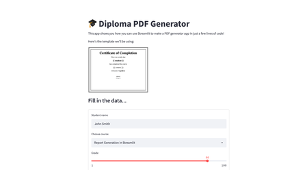 Diploma PDF Generator